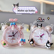 Cartoon Cute Sanrio Children's Alarm Clock Girl Student Dormitory Alarm Clock Kuromi Melody Strawber