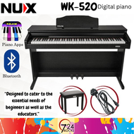 Nux digital piano NUX WK-520 88 Key Digital Piano Weighted Keys Rythm Smart Apps Bluetooth Pianos nux wk 520 digital piano nux entry level digital piano best digital piano for beginners advanced 724ROCKS