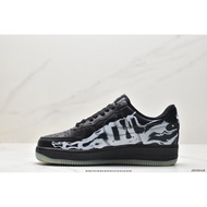 New Design Air Force 1 AF1 QS Skeleton AF1 Fluoroskeleton Low Sneakers Men Black Casual Shoes