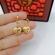 10k gold dangling earrings heart