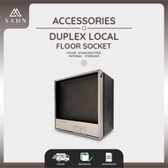 Floor Pop-up White Socket Color Stainless Steel [SAHN] ปลั๊กคู่ฝังพื้น (OT-FS02-SL)