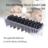 10PCS Set Metal Clip Electric Hair Clipper Limit Comb With Storage Box Barber Hair Cutting Guide Rep