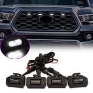 4PCS LED Front Grill Lights for Toyota Tacoma Raptor TRD Off Road Sport 2020 2021 External Grill Lam