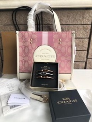 💗Coach bangles with Coach Dempsey tote 22 in signature jacquard with stripes n Coach patch 💗IMMEDIATE SHIPMENT