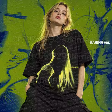 2026 Summer Women's AESPA Merch Short Sleeve T-Shirt Harajuku Y2K Streetwear Support Sports Daily Ve