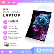 Topton L13 12th Gen Intel N100 2 Screen Laptop Dual 13.5 Inch 2.5K Touch IPS 16G DDR5 Windows 11 Notebook Yoga Tablet PC 2 in 1