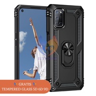 PROMO Case Oppo A52 A92 A72 Hardcase 360 Military Kickstand Magnetic TPU + FREE Tempered Glass 5D 6D
