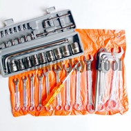 Wrench Package Wrench Set + Socket Wrench Set 27 pcs + L Wrench + Reversible Impact Screwdriver