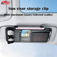 Jetour Multi Functional Sunshade Card Clip Luxury Leather Storage Box Universal Bag for Dashing X70 