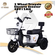 CT-BIKE 3 Wheel Tricycle Electric Scooter  48V12AH basikal Elektrik 3 roda 三轮电动