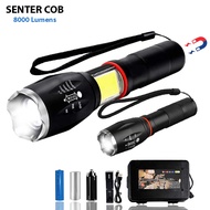 Senter Cas LED Super Terang Jarak Jauh Tahan Lama Anti Air SWAT Police Tactical Waterproof E17 COB T