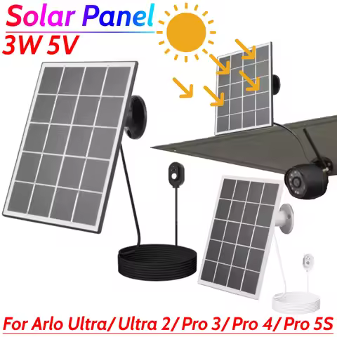 3W 5V Solar Panel Wall Mount Solar Charger Solar Charging Panel for Arlo Pro 4/Ultra 2/Pro 3/Ultra/P
