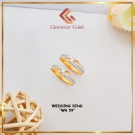 CINCIN NIKAH TUNANGAN EMAS KADAR 375 (8K) SIMPLE MATA SATU VARIASI PUTIH CINCIN COUPLE MAUPUN SATUAN