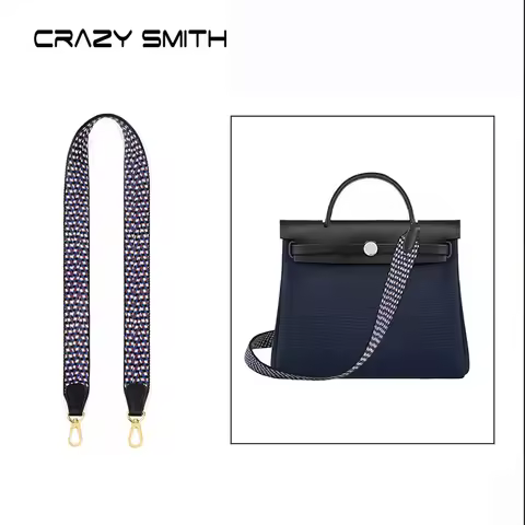 CRAZYSMITH Braided Canvas Bag Strap Handbags For Hermes Herbag Replacement Shoulder Crossbody Strap 