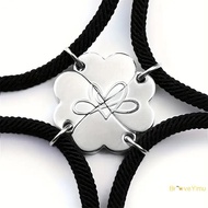 [BraveYimu] Four-leaf Clover Magnetic Best Friendship Bracelets For 4pcs Women Men Magnet Heart Best