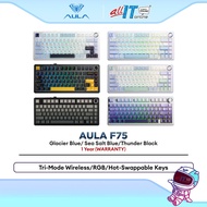 AULA F75 Wireless Mechanical Gaming Keyboard 75% Layout with RGB Tri-Mode, Gasket Structure, Hot-swa