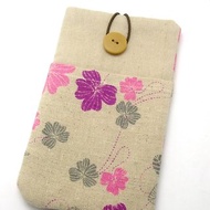 客製化電話包 手機袋 手機保護布套例如 iPhone - 紫粉紅花(P-68)