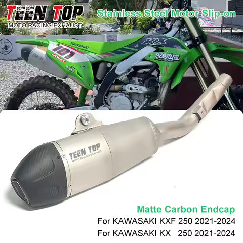 Dirt Bike Escape Systems Stainless Steel KX 250 Slip-on Silencieux 45mm Motor Bike Muffler For Kawas