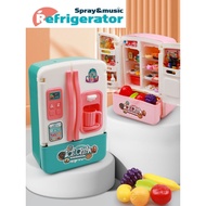 English version Pretend Play Mini Fridge Refrigerator toy Children Toy (BASIC VERSION)