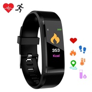 （Jump）Smart Watch Men Women Smart Bracelet Bluetooth Heart Rate Monitor Blood Pressure Sports Fitness Tracker 115 Plus For IOS AndroidStud Earrings