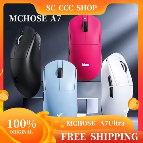 MCHOSE A7 Ultra Mouse Electronic Competitive Game 3-Mode Professional Wireless Bluetooth Paw3395 Lig