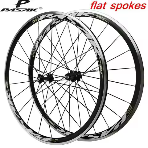 PASAK P19 Road Bicycle Wheel Set 700C 11 Speed Flat Spokes Sealed Bearing Aluminum Rims C Brake V Br