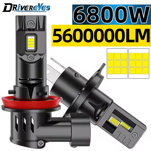 2Pcs 6800W H11 H8 H9 LED CSP Chips Fog Lights H4 H7 HB4 9006 9005 HB3 9012 HIR2 LED Lamp Headlights 