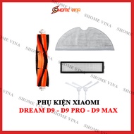 Phụ kiện robot hút bụi Xiaomi Dreame D9 D9 Pro D9 Max. Chổi cạnh chổi giữa lọc bụi khăn lau.