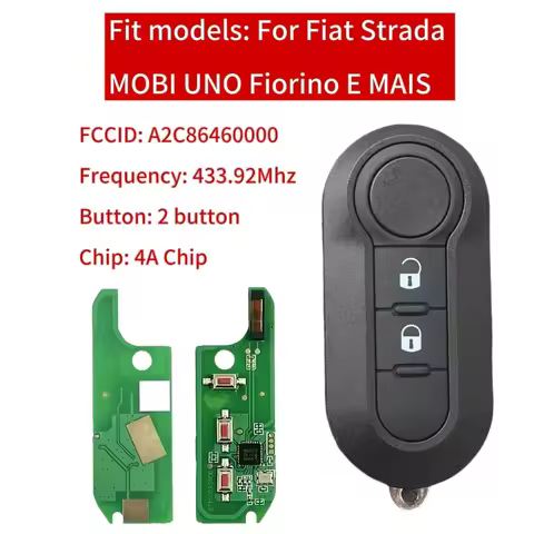 Jingxin 2/3Button Flip Remote Key HITAG AES 7945 4A Chip 433Mhz A2C86460000 Fob For Fiat Strada MOBI