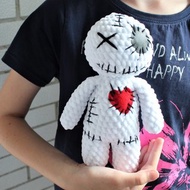 Voodoo doll plush Ugly soft toy White voodoo doll Creepy doll
