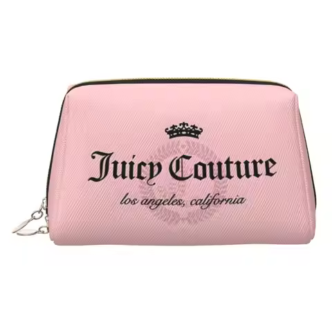 J-Juicy-C-Couture Makeup Bag Zipper Pouch Travel Cosmetic Bags Large Leather Portable Cosmetic Bag f