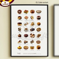 A3 Poster wall decoration interior cafe bakery home premium print size 29.7cm x 42cm - VW1-Cake by F