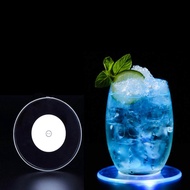 Slim Glowing Cocktail Coasters Acrylic Bar Cocktail Flash Base LED Light Coasters Bartender Supplies Party Drink Glass Creative