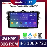 Acodo Android รถวิทยุสำหรับ Toyota Altis 2006-2013 2din Android 12 iPS DSP หน้าจอพร้อม RAM 2G 4G ROM