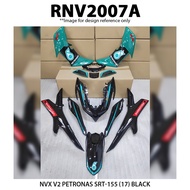 Rapido Cover Set Yamaha NVX V2 Petronas SRT 155 (17) Black Accessories Motor Hitam NVX155 V1 NVX 155 155(17)