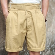British Army Gurger Overalls American Retro Army Khaji Military Style Shorts Men's Loose Cropped Pan