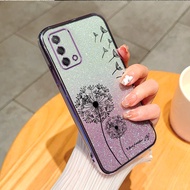 case for oppo a74 4g a95 4g a74 5g Sparkling Pink Phone Case Dandelion Pattern Anti drop Soft Case P