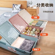 Plastic Flip Lid Under Bed Storage Box Wholesale Storage Box Xiaoguo 60L Storage Box Flat Type 2593 