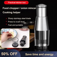 Penghancur Bawang Putih Genggam Keluli Tahan Karat Manual Pencincang Makanan Penghiris Penghancur Me