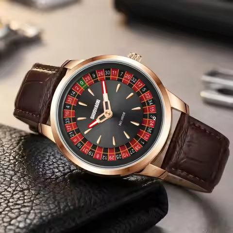 New European-Style Roulette Poker Game Design Fashionable Quartz Watch