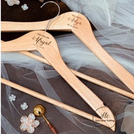 CUSTOM WOODEN HANGER HIJAB LABEL SHOP LABEL WOODEN HANGER BRIDE AND GROOM WEDDING engraved wooden ha