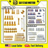 YAMAHA Y15 Y15ZR Full Screw Set Gold Titanium Silver Combo Set Skru Cover Exhaust Shaft