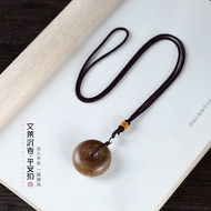 Comes with Certificate Factory Wholesale Wenlai Soft Silk Agarwood Safe Buckle Pendant Necklace Black Oil Old Material Agarwood Sandalwood Nothing Round Plate Agarwood Rosary