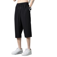Seven-point pants men's summer thin straight quick-drying 7-point sports men's pants versatile loose