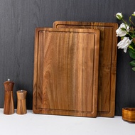 Cutting Board Solid Wood Square Acacia Wood Large Tray Sink Rubber Wood Cutting Board Cutting Board
