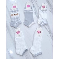 Unisex Socks with Cute Patterns, Grey and White, Ankle-Length, Women's Socks, Grey, Plain, Aesthetic