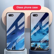 For Vivo 1808 1812 1802 1801 1601 1612 1609 1603 1713 1724 1718 1716 1719 Galaxy Starry Sky Case Tempered Glass Soft Silicone Frame Hard Cover TPU Soft edge Phone Case
