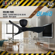 ALPHA ALKOVA KOKO G2 HG-3B/40 Ceiling Fan Caramel Matte Black | Modern Ceiling Fan | Low Ceiling Fan