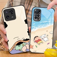 Crayon Shin-chan 03 Glass Phone Case For Xiaomi POCO X3 X4 GT NFC X5 X6 PRO 5G F3 F4 F5 M3 M4 M5 M6 