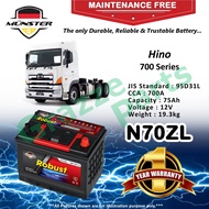 Münster Robust MF CMF N70Z | N70ZL | NX120-7L | 95D31L (75AH) Car Battery Bateri Kereta for Hino 700